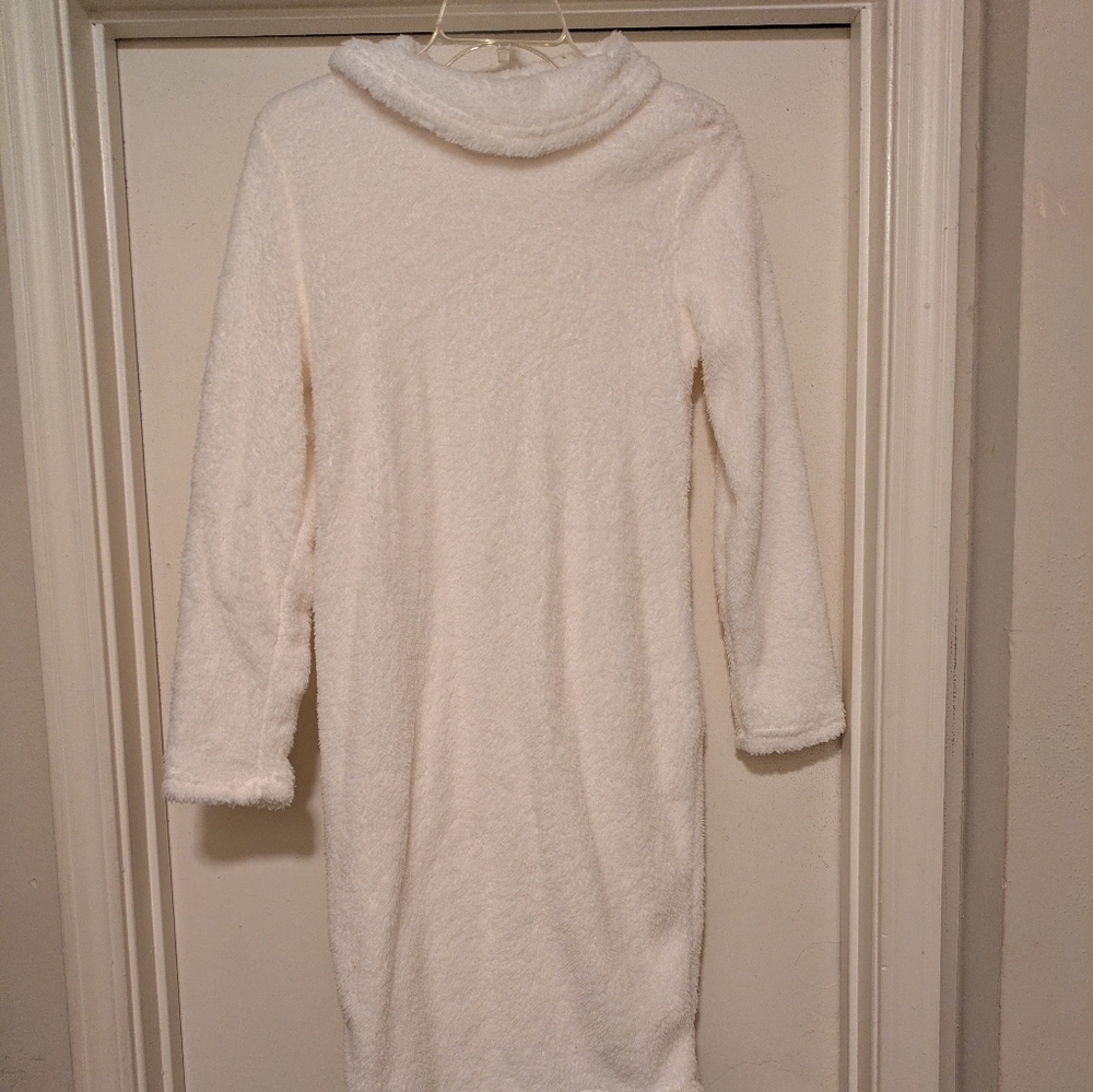 Cozy White Fleece Dress